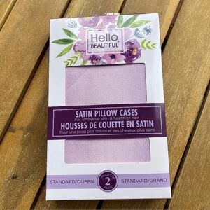 Hello Beautiful Purple Satin Pillow Cases Queen Set Of 2